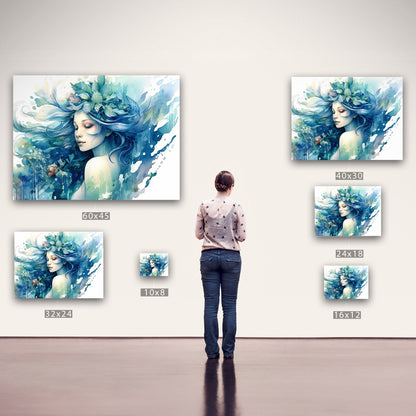 Description: High-quality ethereal watercolor mermaid art - Enchanting Mystical Mermaid