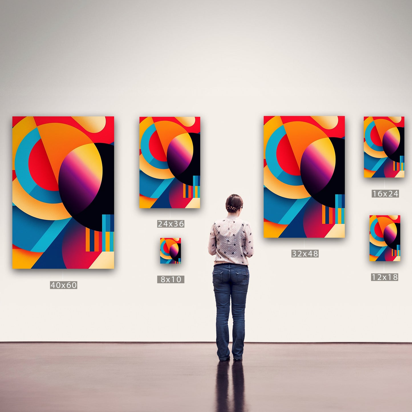 Vibrant, geometric abstract art - Bold Fusion of Colors