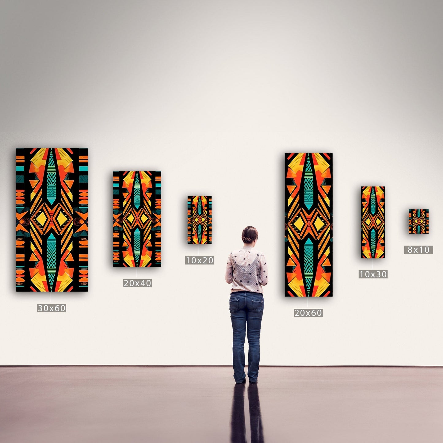 Tribal African Symmetrical Abstract Painting - Tribal Rhythms: Modern Color Explosion