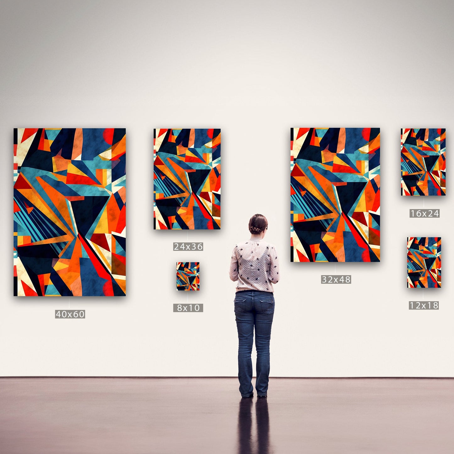 Bold, abstract wall art with geometric shapes and vibrant colors - Transformative Abstraction