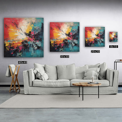 Abstract office decor with vibrant brushstrokes - Energy Explosion