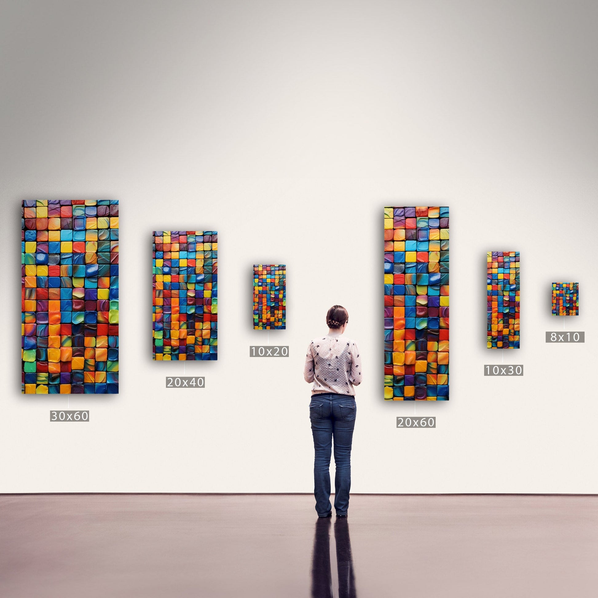 Abstract Mosaic Wall Art - Colorful tiles create a dynamic composition