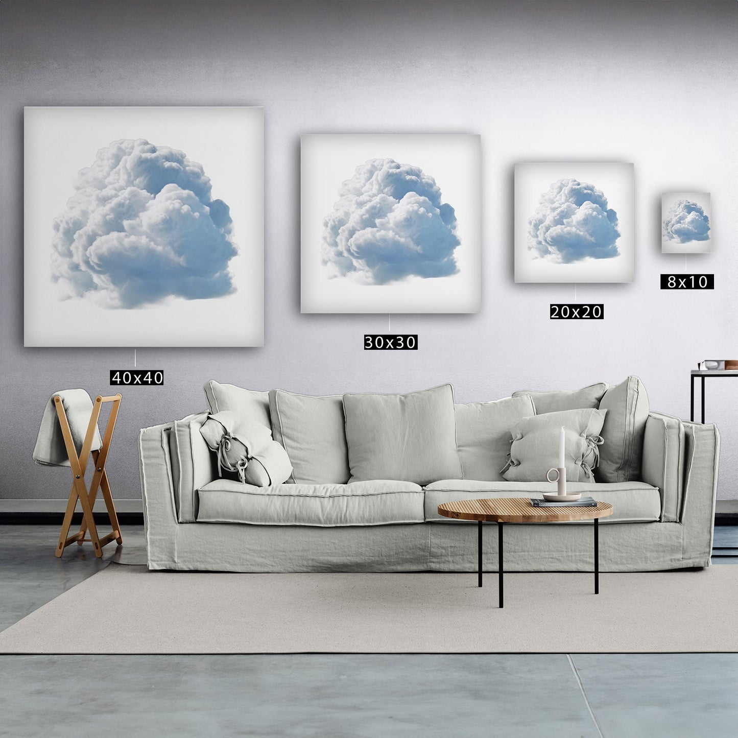 Single White Cloud on White Background Nursery Art - Heavenly White Serenity