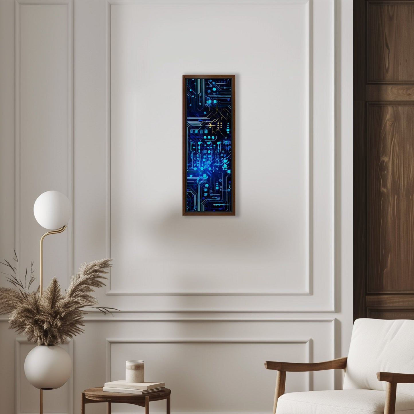 Impressionistic Circuit Board Painting - Electric Binary Dreams