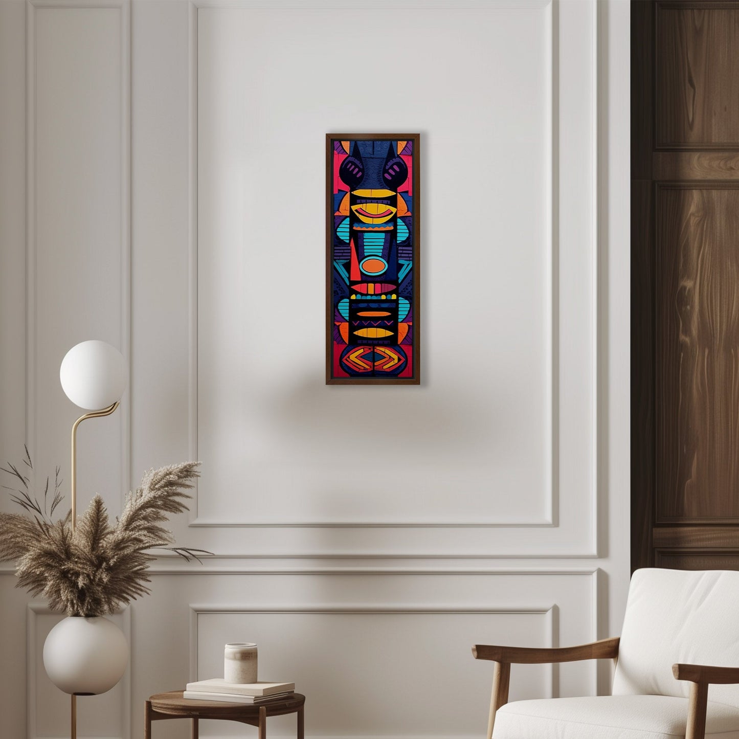 Tribal Totem Style Abstract Painting - Tribal Rhythms: Bold & Vibrant