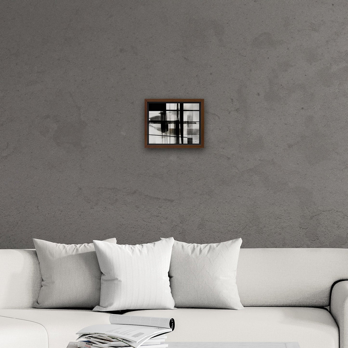 Black and White Geometric Abstract Painting - Sleek Geometry: Monochrome Dreams