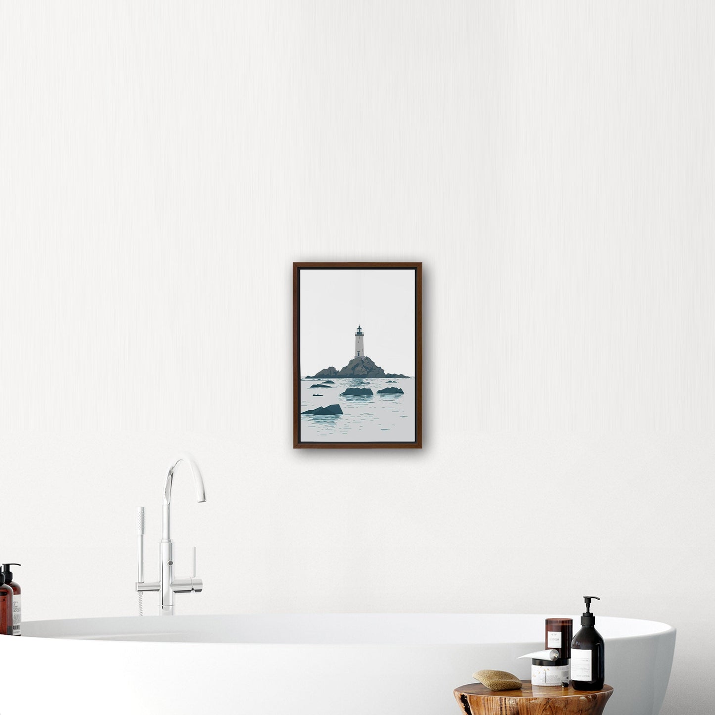 Minimalist Lighthouse Art in Retro Colors - Coastal Dreamer