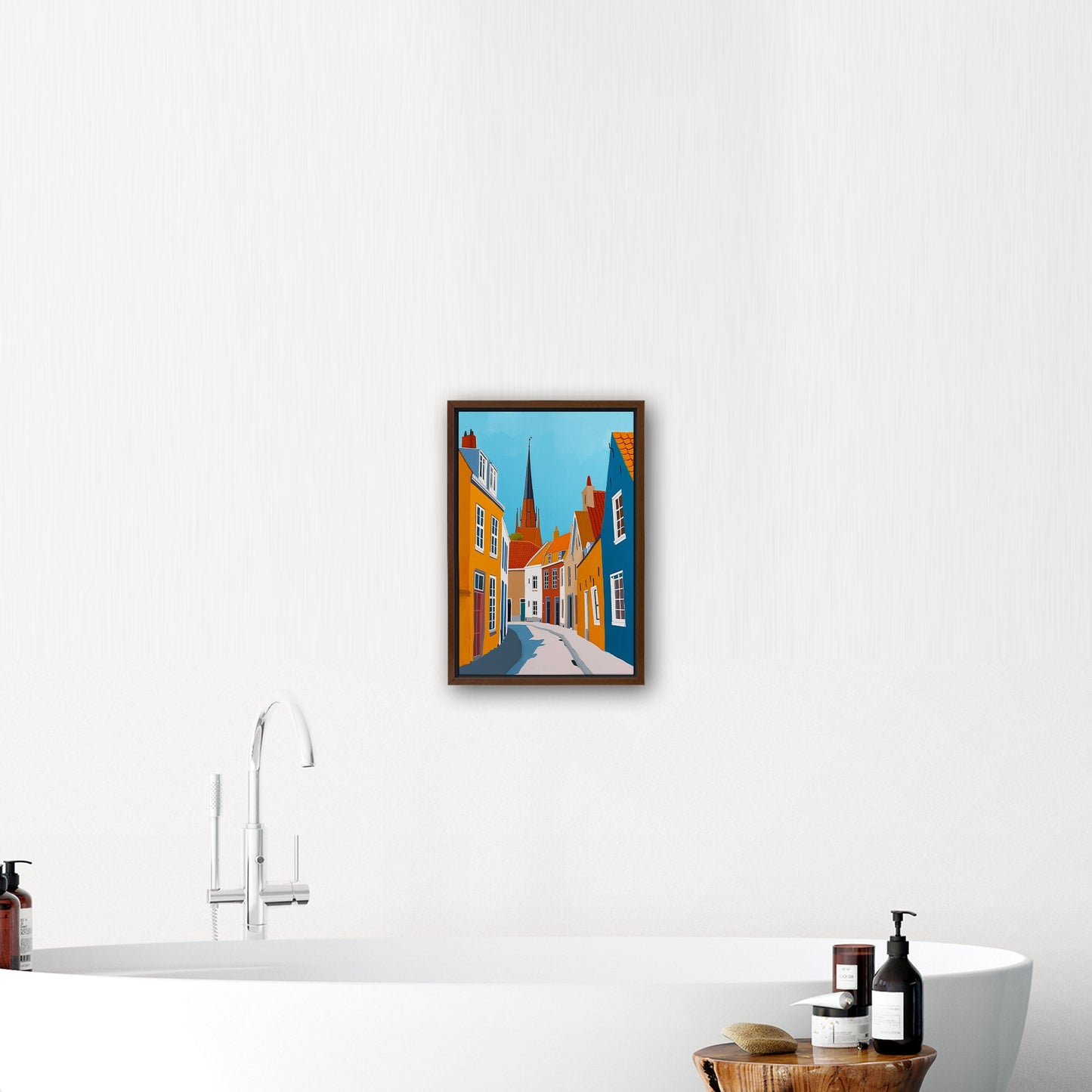 Sky-Blue and Amber Dutch landscape - Enduring Elegance