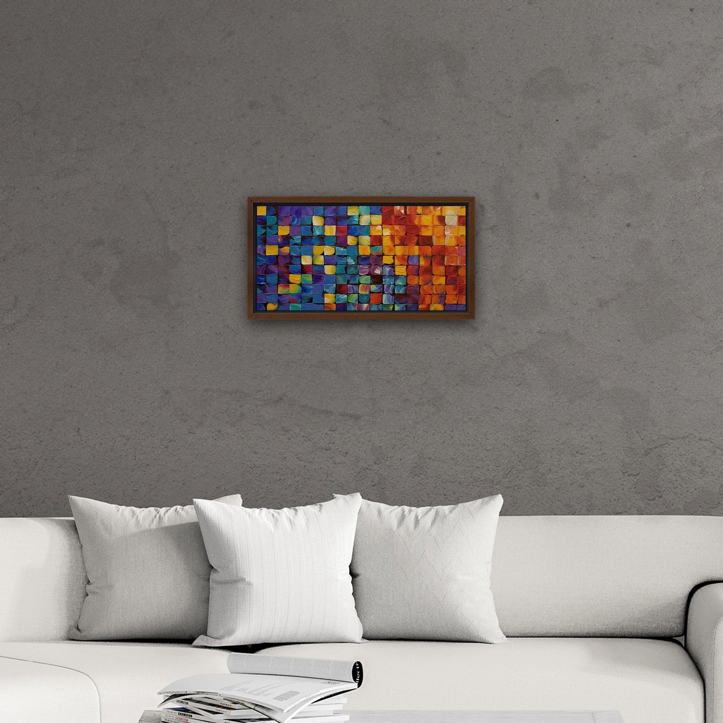 Colorful abstract squares textured painting - Formation Function