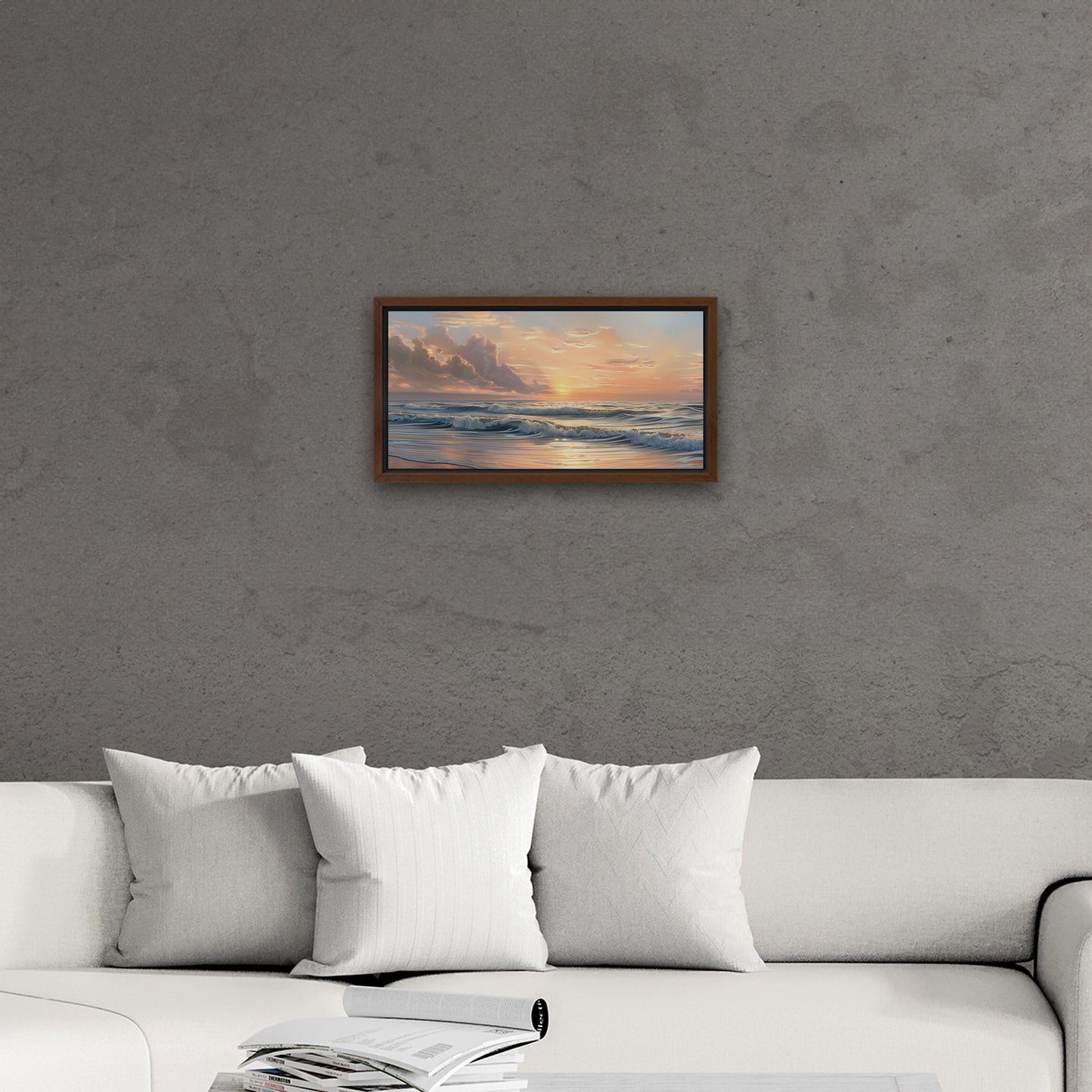 Coastal sunset serenity, pastel colors - Tranquil Reflections in Paradise