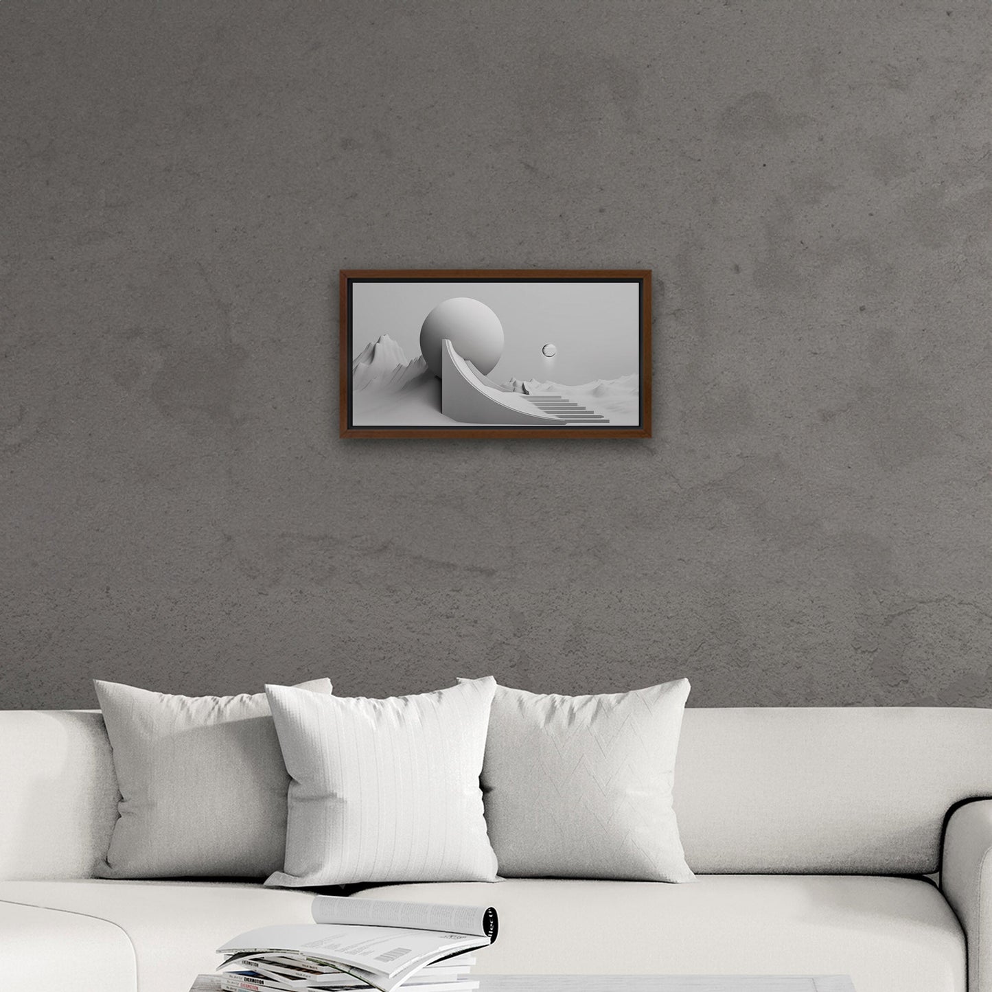 Minimal Monochrome Abstract Digital Render -  Sleek Elegance