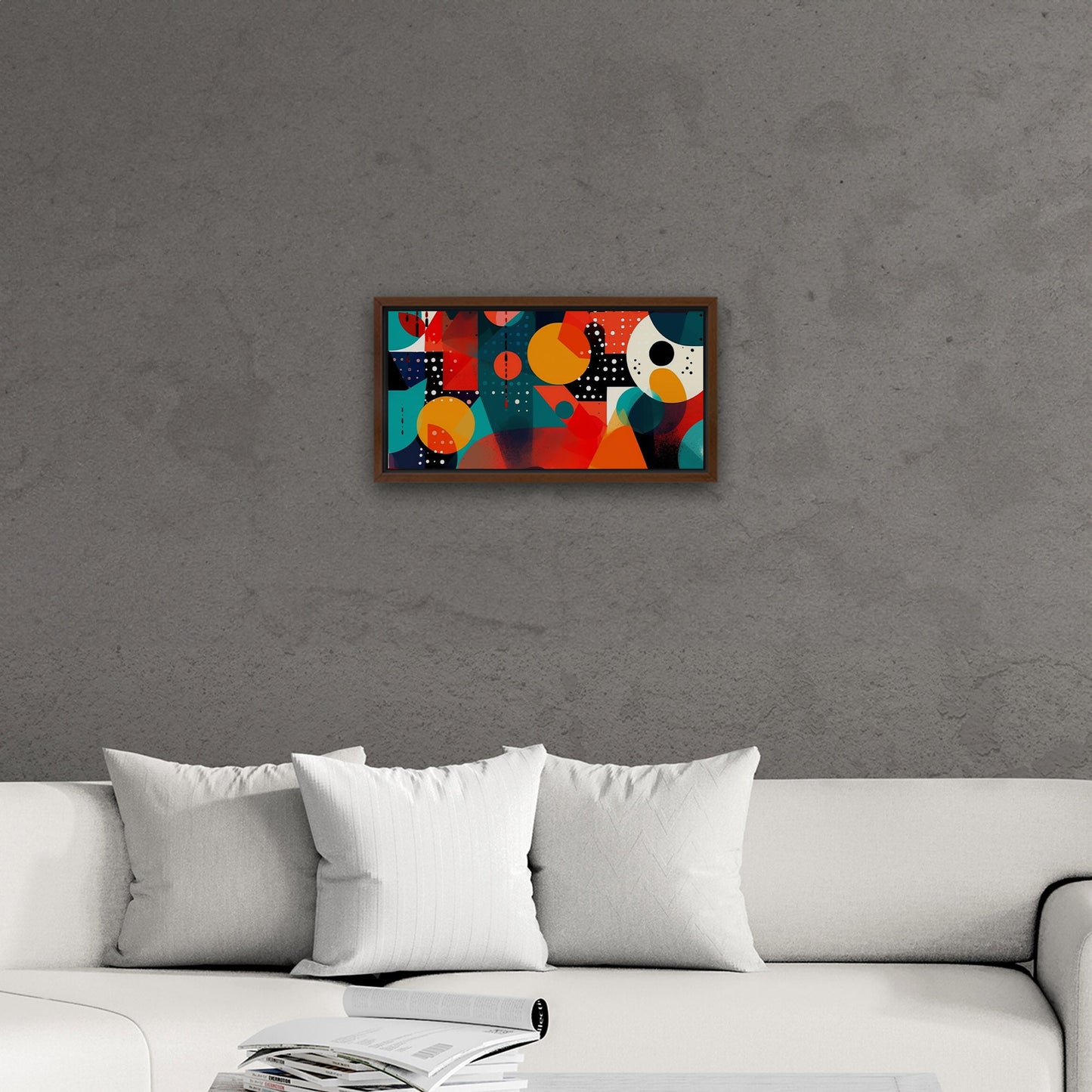 Colorful geometric abstract painting - Geometric Marvel