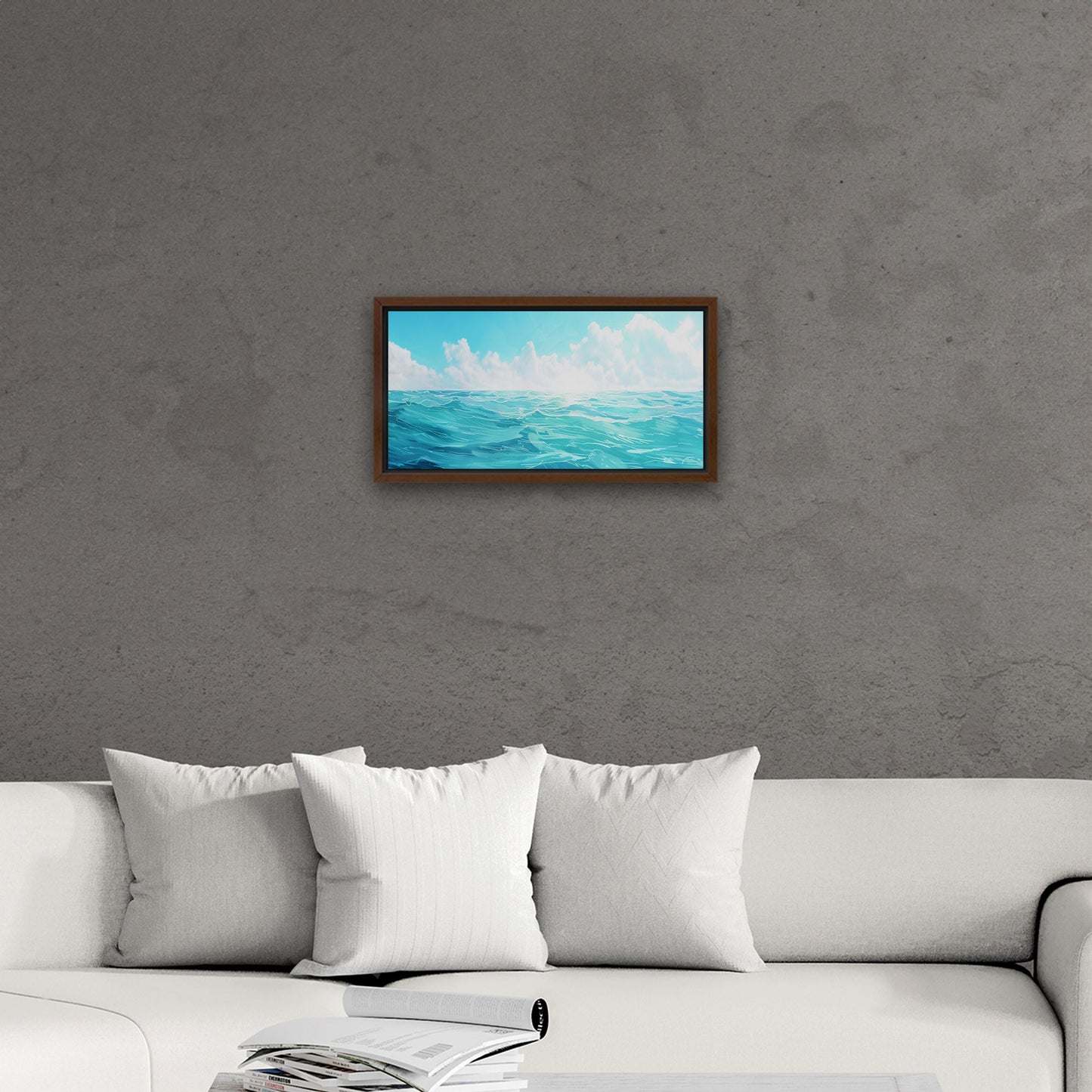 Tranquil ocean blues in minimalist design - Serenity Falls