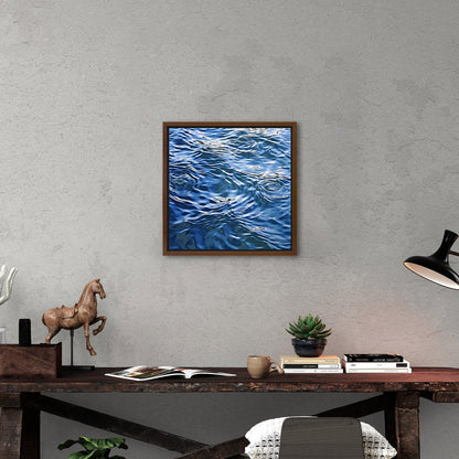 Tranquil blue water ripples in cubist masterpiece - Serene Dimensions