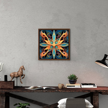 3D fractal symmetrical abstract painting - Enigmatic Recursive Symphony