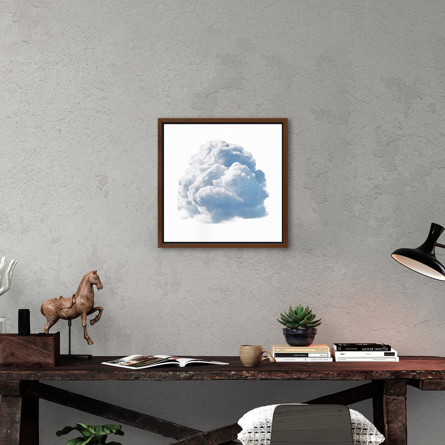 Single White Cloud on White Background Nursery Art - Heavenly White Serenity