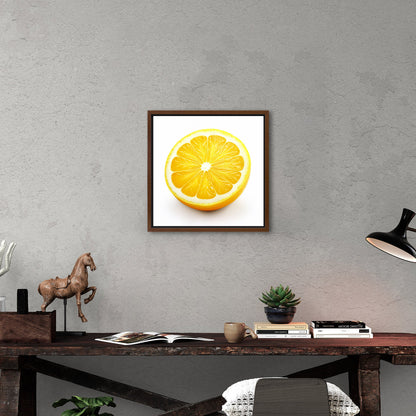 Still Life of a Lemon on White Background - Zesty Summer Citrus Slice