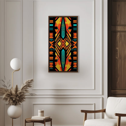 Tribal African Symmetrical Abstract Painting - Tribal Rhythms: Modern Color Explosion