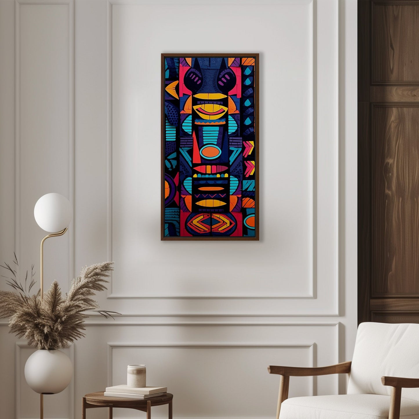 Tribal Totem Style Abstract Painting - Tribal Rhythms: Bold & Vibrant