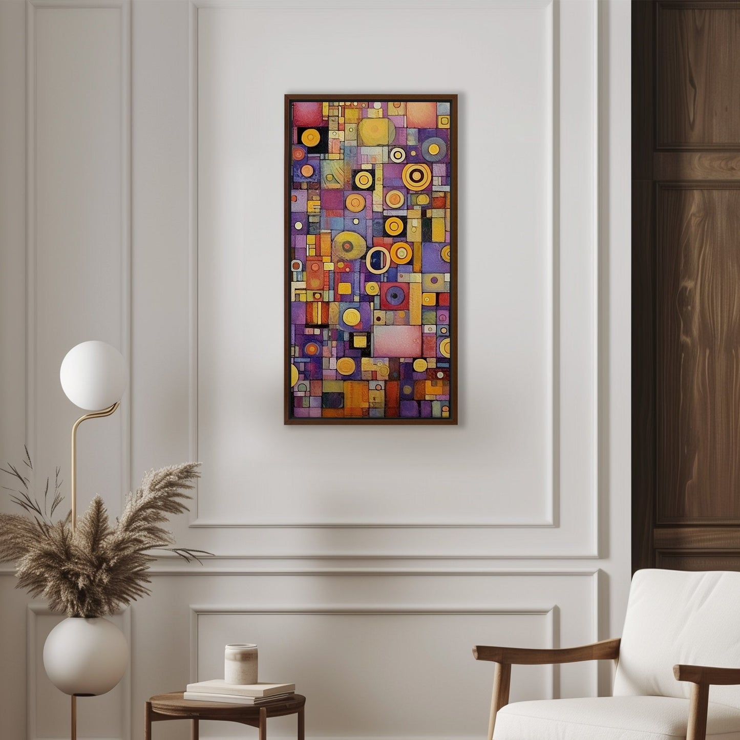 Craft Style Geometric Abstract Art Painting - Whimsical Mosaic Symphony