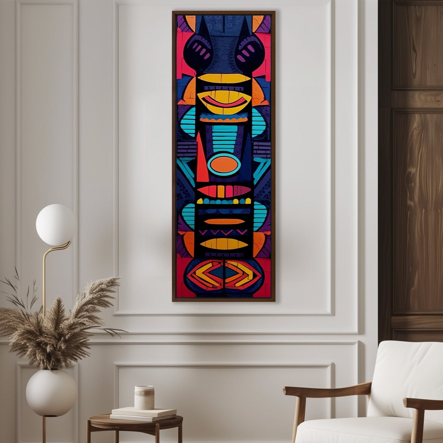 Tribal Totem Style Abstract Painting - Tribal Rhythms: Bold & Vibrant