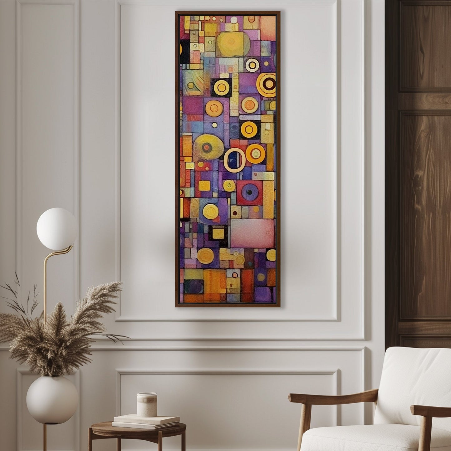 Craft Style Geometric Abstract Art Painting - Whimsical Mosaic Symphony