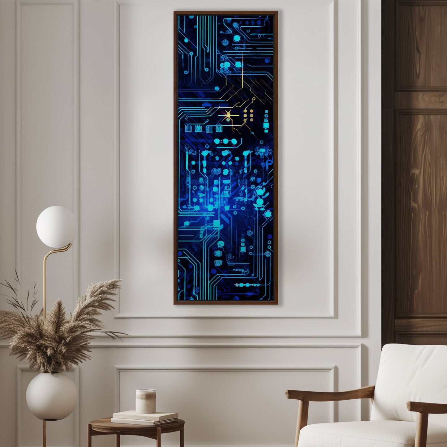 Impressionistic Circuit Board Painting - Electric Binary Dreams