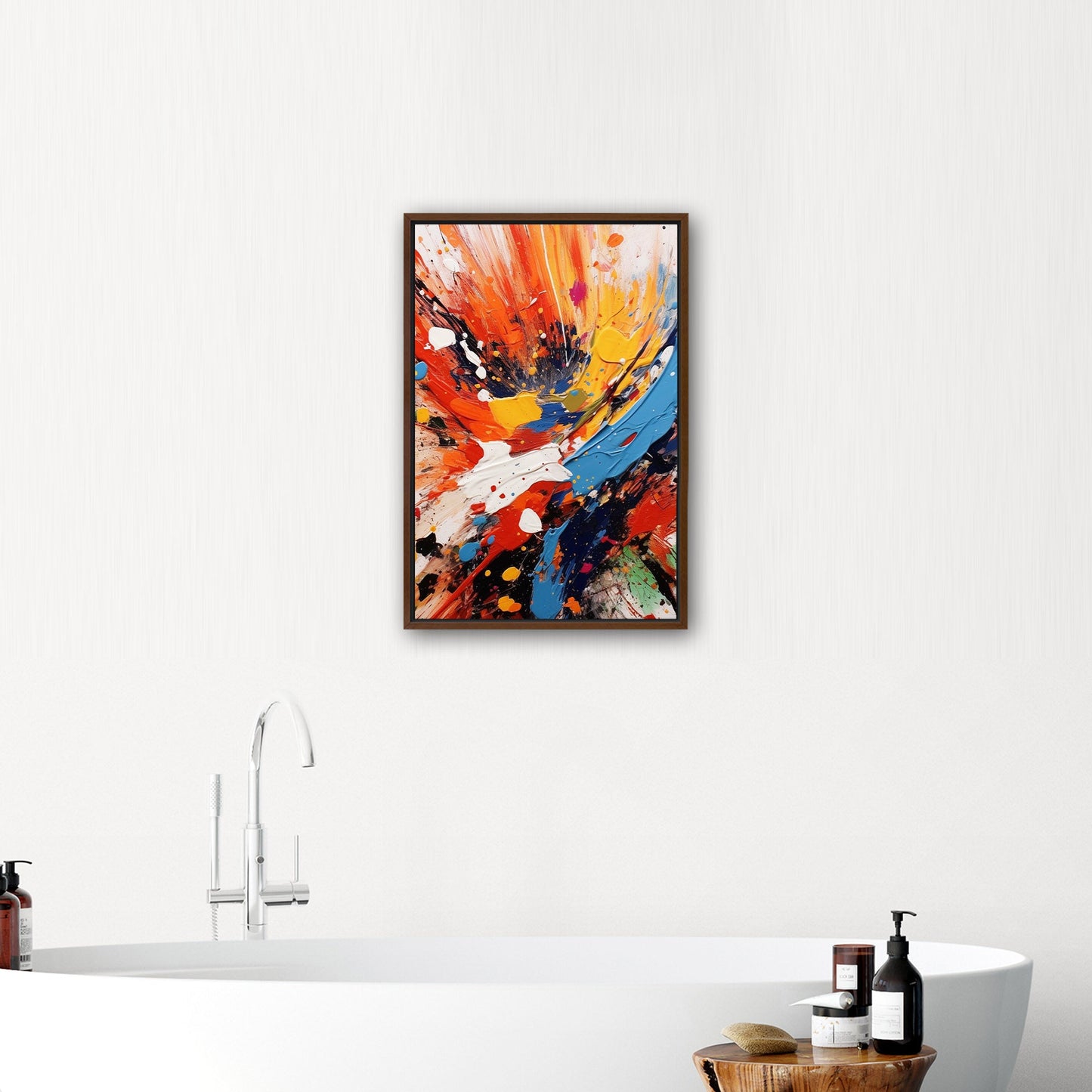 Vibrant abstract with dynamic paint splatters print - Energy Burst