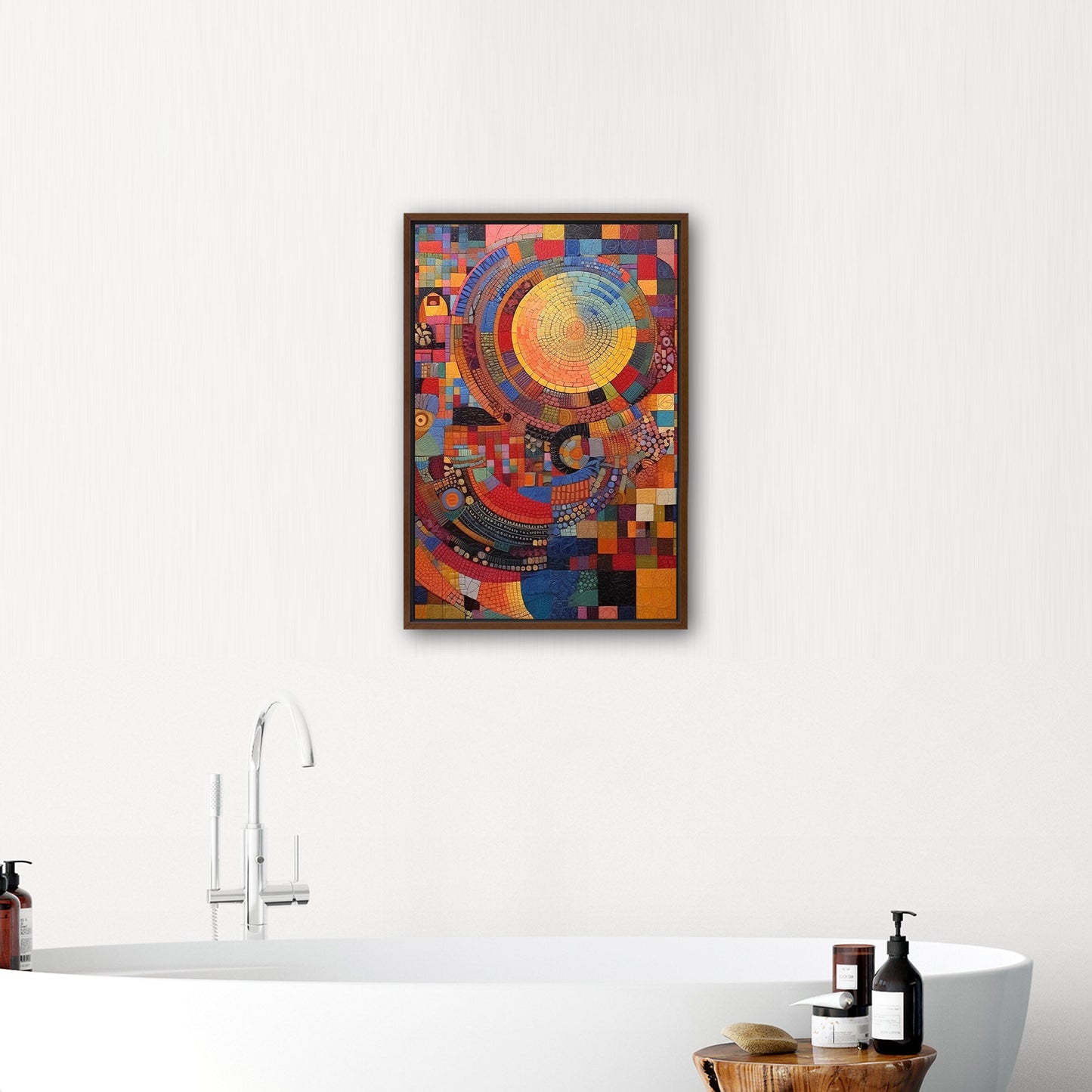 Colorful mosaic artwork with intricate patterns Vibrant Harmony - Enchanting Oasis