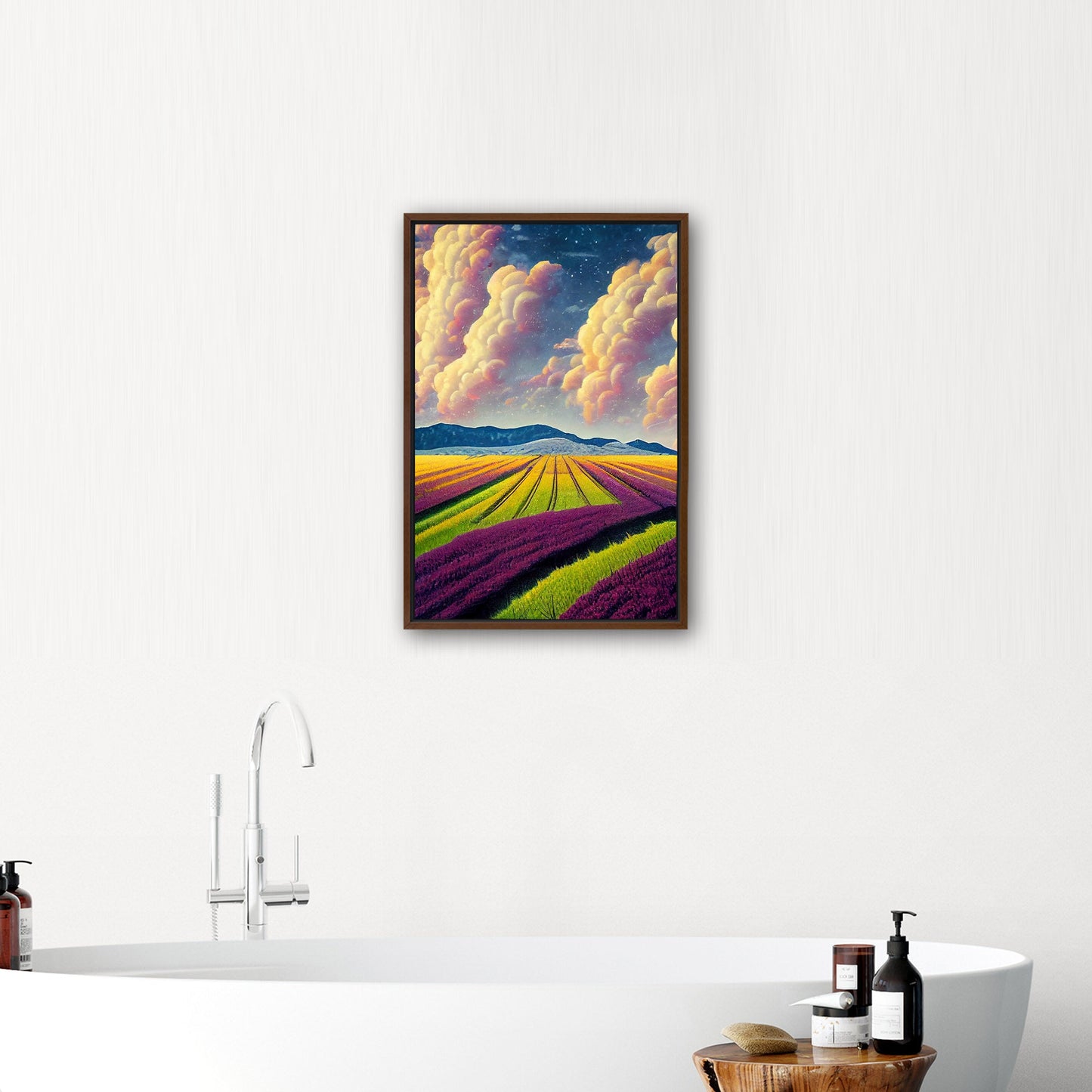 Surreal Whimsical Grape Fields Landscape Illustration - The Grape Sky