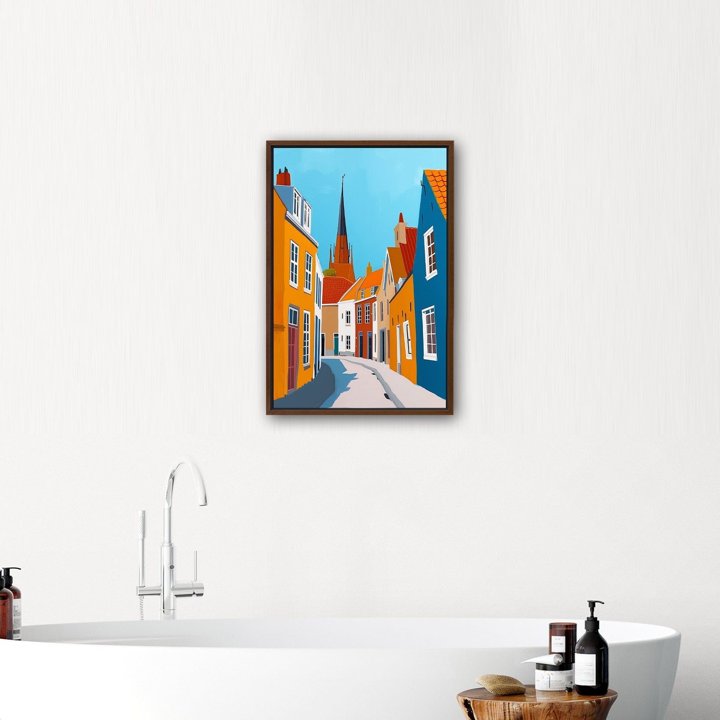 Sky-Blue and Amber Dutch landscape - Enduring Elegance