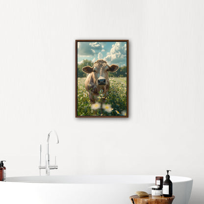 Photorealistic Cow in Pasture Portrait - Cow Serenity