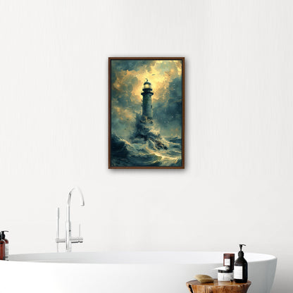 Handmade coastal lighthouse artwork - Illuminated Tranquility