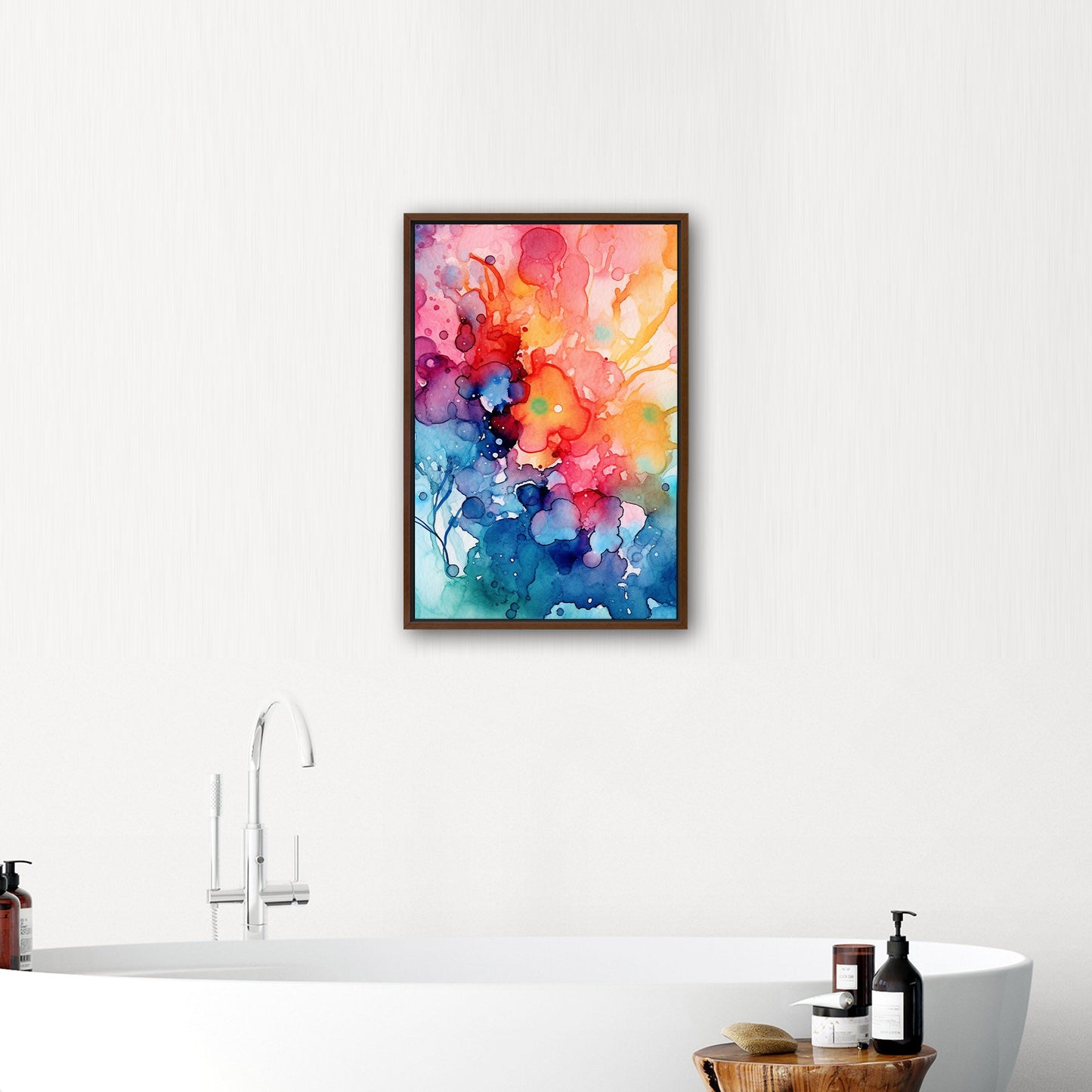 Vibrant Colorful Watercolor Splatters Abstract Painting - Spectrum of Creativity