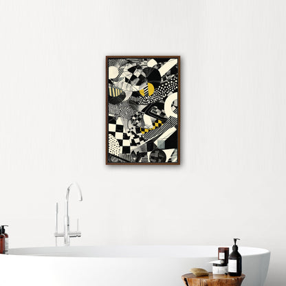 Black and White Geometric Abstract Painting - Cosmic Chaos