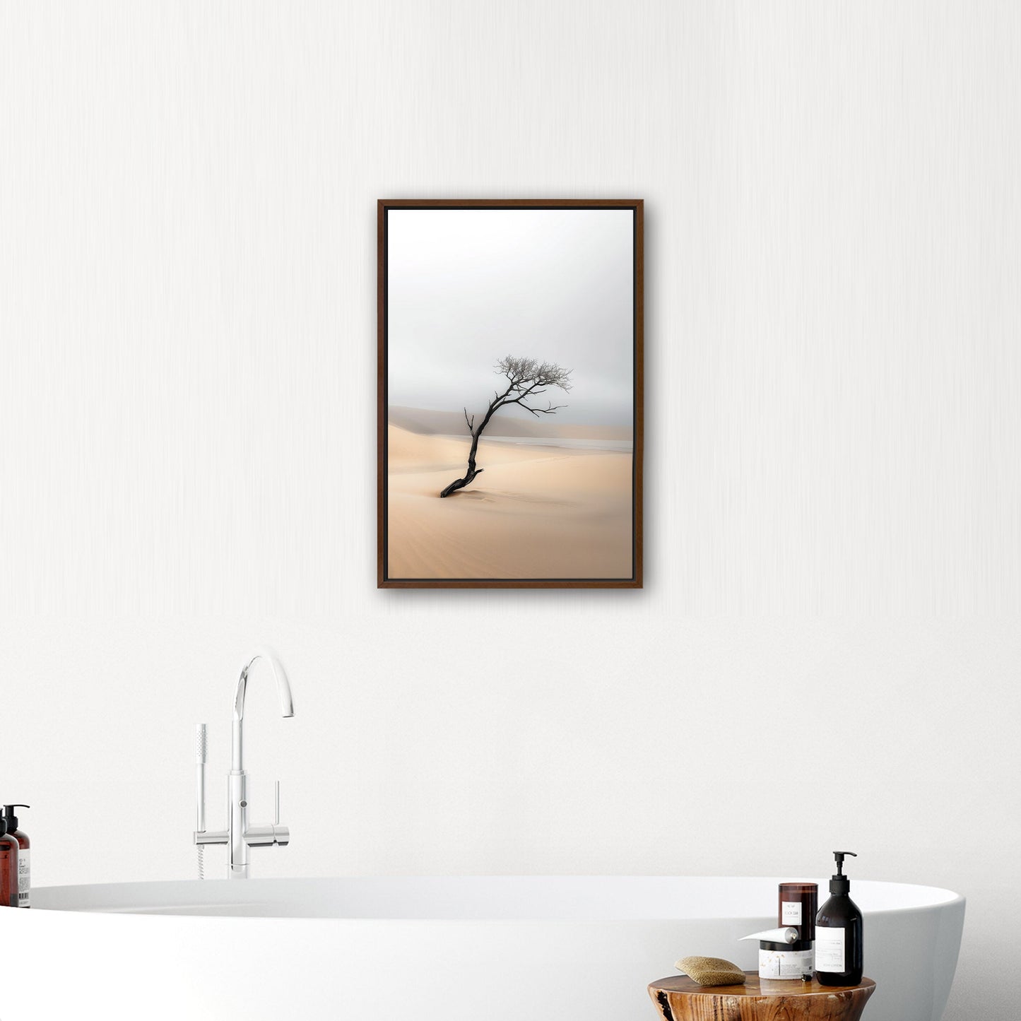 Solitary Photorealistic Tree in the Desert - Skeleton on the Desert Coast