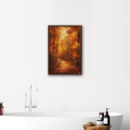 Autumn landscape in brown and orange - Ethereal Wanderer in Rembrandt's Autumn Forest