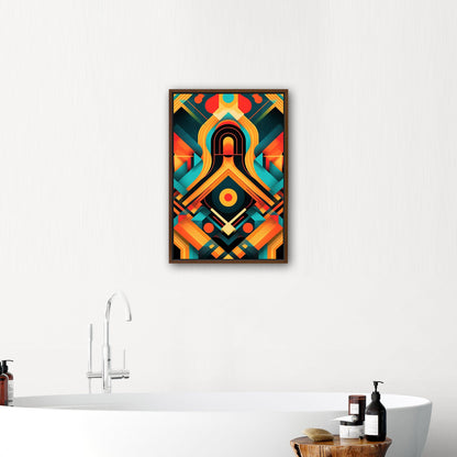 Art Deco Style Symmetrical Abstract Colorful Digital Render - Vibrant Textile Dance