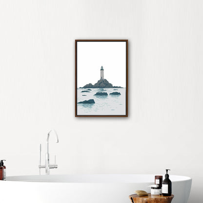 Minimalist Lighthouse Art in Retro Colors - Coastal Dreamer