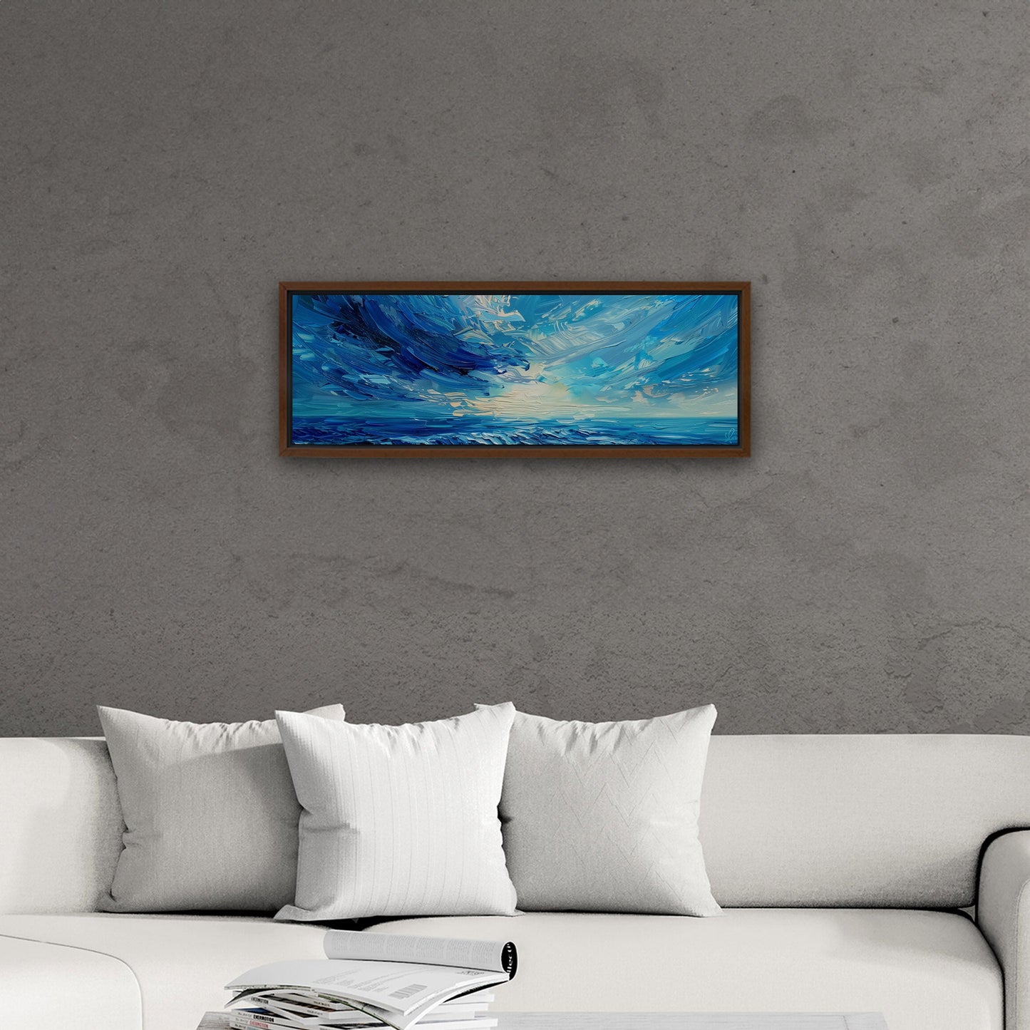 Elevate your space with this mesmerizing - Vibrant Abstract Ocean Brushstroke Art