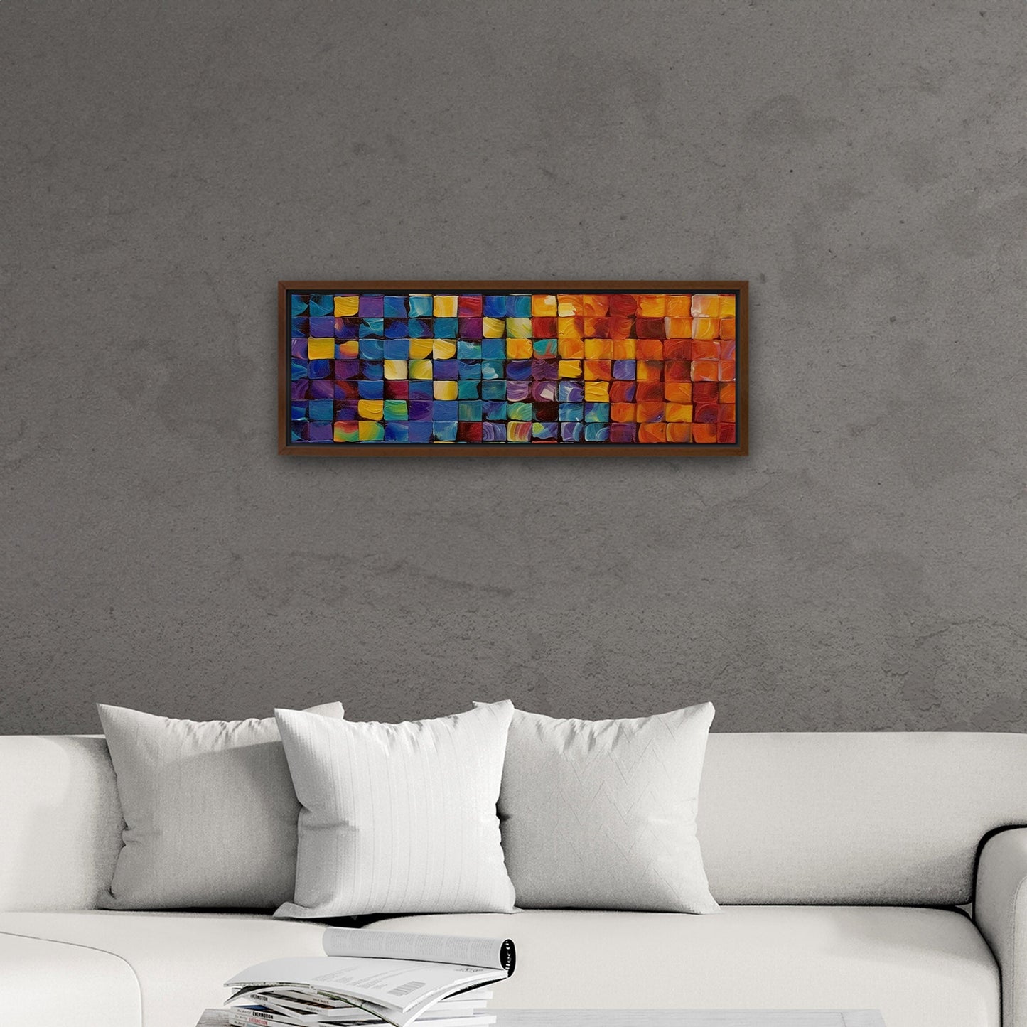 Colorful abstract squares textured painting - Formation Function