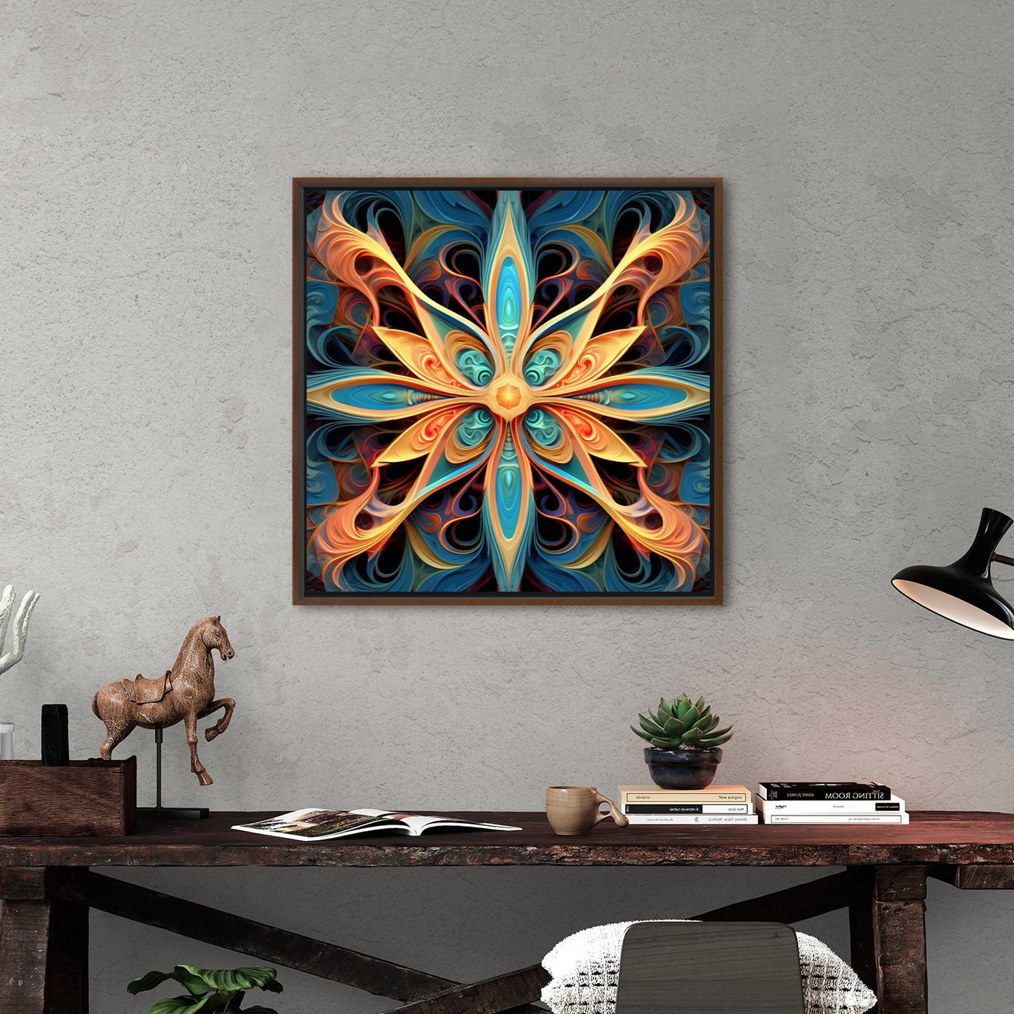 3D fractal symmetrical abstract painting - Enigmatic Recursive Symphony