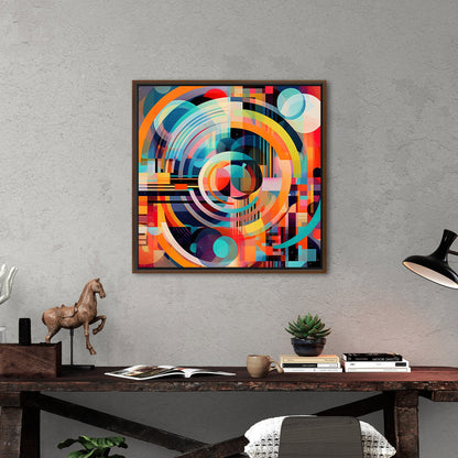 Colorful Geometric Abstract Painting - Electric Dreams in Technicolor