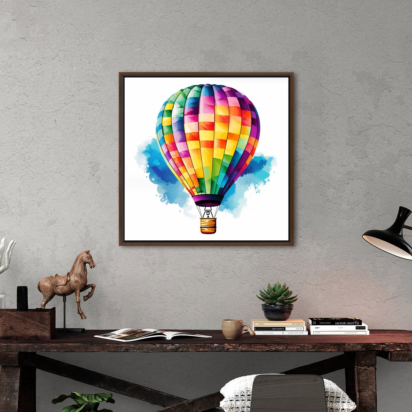 Hot Air Balloon Watercolor for Child's Room - Adventure Awaits