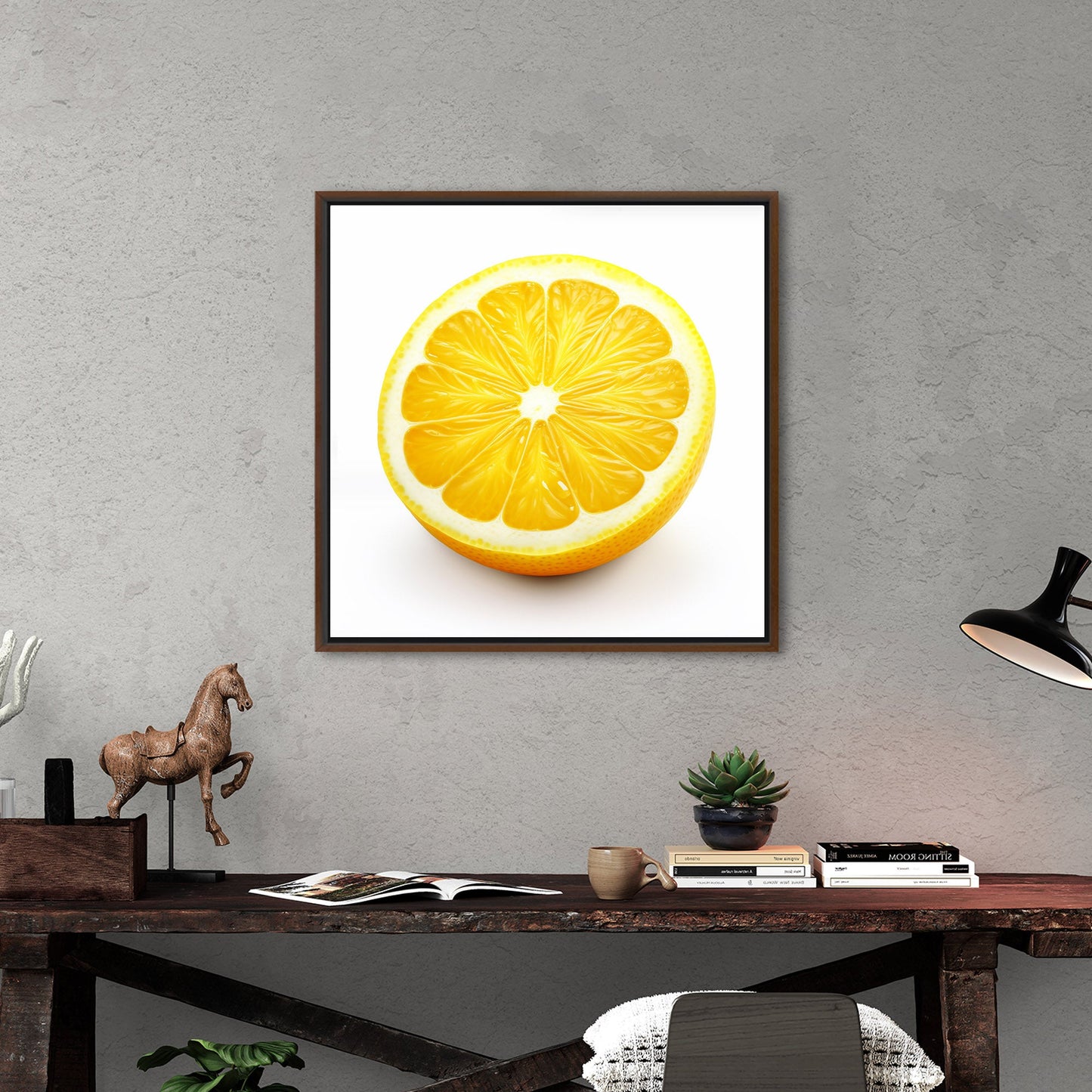 Still Life of a Lemon on White Background - Zesty Summer Citrus Slice