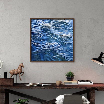 Tranquil blue water ripples in cubist masterpiece - Serene Dimensions