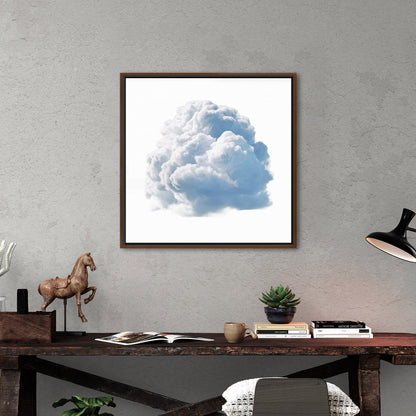 Single White Cloud on White Background Nursery Art - Heavenly White Serenity