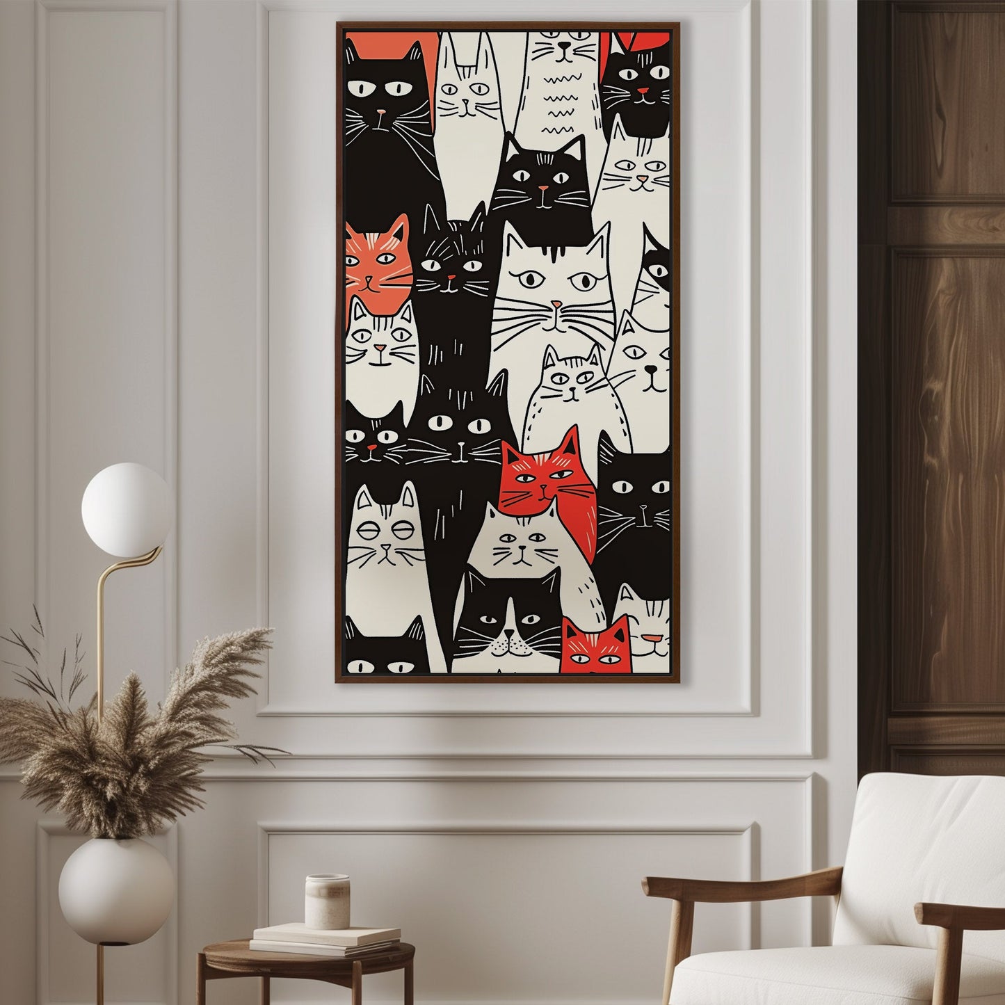 Black, white, red, orange cats drawing - Curious Cats in Gemma's Comics