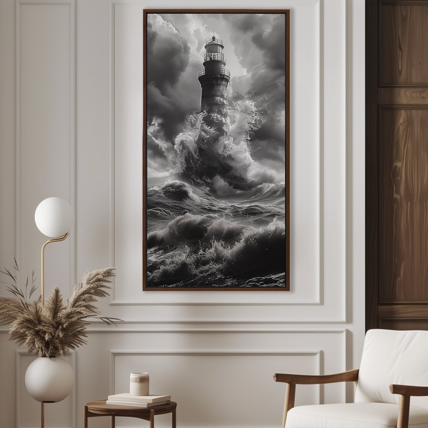 Highly detailed lighthouse wall art - Serene Coastal Dream