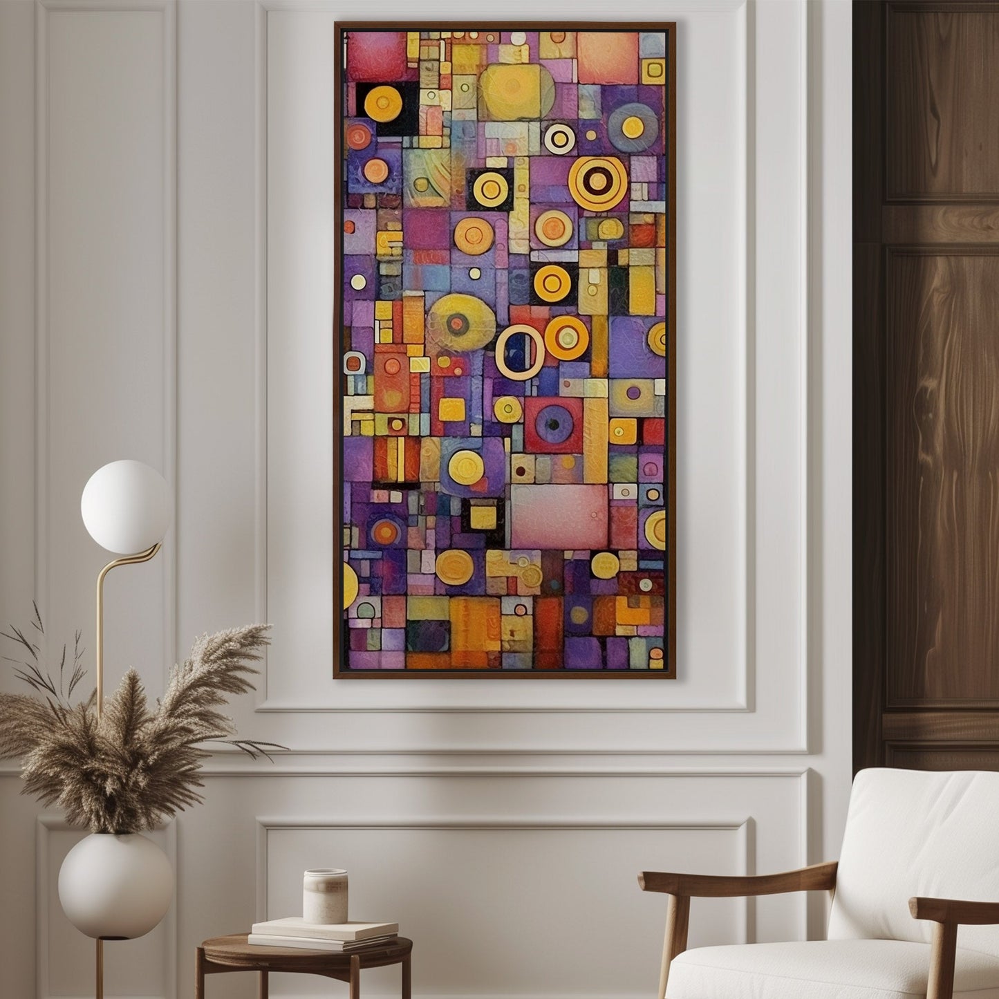 Craft Style Geometric Abstract Art Painting - Whimsical Mosaic Symphony